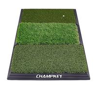 CHAMPKEY Professional Tri-Turf Golf Hitting Mat | Heavy Duty Rubber Backing Practice Mat Ideal for Indoor and Outdoor Training