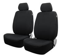 Champlus Car Seat Covers, Canvas Seat Protectors for Two Front Seats, Universal Fits Sedan Cars, SUVs, Trucks, and Mini Vans, Airbag Compatible, Quick Install, Set of 2, Black