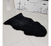 Champlus Genuine Australian Merino Sheepskin Rug, 2.3x3.3 ft Lambskin Area Rug, Single Pelt, Black