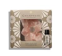 Champney Wellness Spa | Himalayan Salt Diffuser & Oil - Lavender Fragrance | Himalayan Salt Crystals, Glass Jar with Gold Lid & 10mL Slumber Fragrance Oil