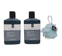 Champneys Energise range health Spa mens hair And Body wash Twin Pack 200ML With Free Beauty Body Puff(Any Colour)