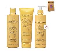 Champneys London Citrus Blush Bath Set, Shower Gel, Body Scrub, Body Lotion, 250ml, 3-Piece