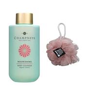 Champneys Nourishing Body Cleanser 350ML Bergamot Fragrance & Vitamin E, With Free Beauty Body Puff (Any Colour)