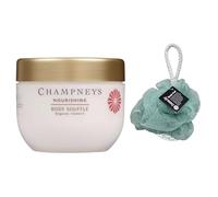 Champneys Nourishing Body Souffle 300ML Bergamot Fragrance & Vitamin E, With Free Beauty Body Puff (Any Colour)