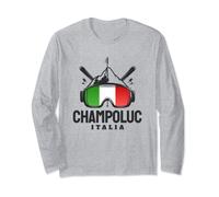 Champoluc Italy Ski Resort Retro Skiing Long Sleeve T-Shirt