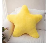 champracer Star Plush Cushion, Cuddly Cushion Children, Soft Fluffy Star Shape Decorative Cushion, Star Throw Cushion for Girls & Boys, Home, Bedroom (Yellow, 18 cm)