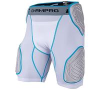 Champro Boys' Bull Rush 5-pad Integrated Girdle, White, Grey Inset, XL