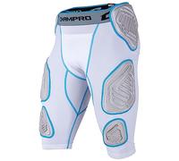 CHAMPRO Boys Bull Rush 7-Pad Compression Girdle, Large, White, Grey Inset