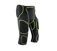 CHAMPRO Boys Bull Rush 7-Pad Compression Girdle, X-Large, Charcoal, Black Inset