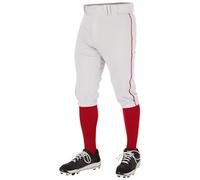 CHAMPRO Boys' Triple Crown 2.0 Baseball Knickers with Braid White, Scarlet
