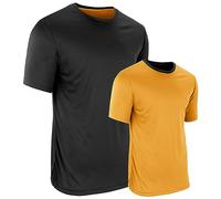 CHAMPRO Double Stock Z-Cloth Dri Gear Reversible Tee, Adult Large, Black,Gold