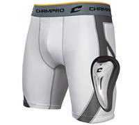 CHAMPRO Girls' BPS15CYWXS Wind Up Compression Polyester/Spandex Sliding Short w/Cup, White, XS