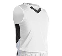 CHAMPRO Men's Bbj21awbw2xl Rebel Polyester Basketball Jersey, White, Black, White, XX-Large
