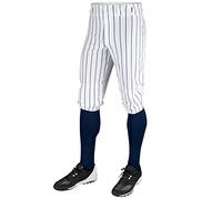 CHAMPRO Mens Classic Youth Triple Crown Pinstripe Polyester Baseball Knicker, White, Navy, X-Large US