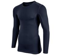 CHAMPRO Men's Lightning Long Sleeve Compression Shirt-Polyester/Spandex, Navy, Large