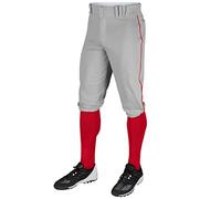 Champro Men's Standard Triple Crown Knicker, Grey, Scarlet Pipe, Large