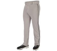 Champro Men's Triple Crown 2.0 Open Bottom Baseball Pants with Braid, Grey, Black, Medium