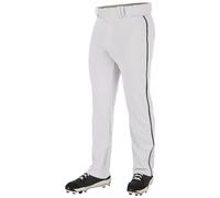 Champro Men's Triple Crown 2.0 Open Bottom Baseball Pants with Braid, White, Black, Medium