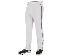 Champro Men's Triple Crown 2.0 Open Bottom Baseball Pants with Braid, White, Navy, Large