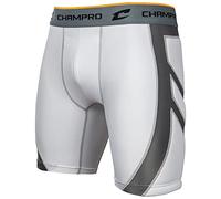 CHAMPRO Men's Wind Up Compression Sliding Shorts White