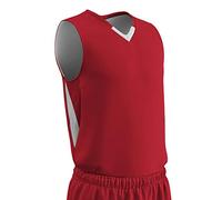CHAMPRO Pivot Polyester Reversible Basketball Jersey, Adult Medium, Scarlet, White
