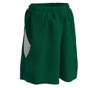 Champro Post Up Reversible Polyester Basketball Short, Women's Small, Forest Green, White