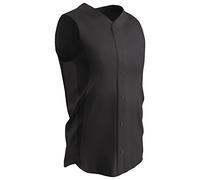 CHAMPRO Reliever Full Button Sleeveless Baseball Jersey, Adult Large, Black