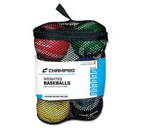 Champro Training Baseballs, Set of 6 (Red/Maroon/Green/Yellow/Blue/Black, 9-Inch)