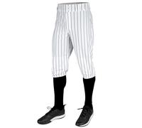 Champro Unisex's Triple Crown 2.0 Baseball Knickers with Pinstripes Pants, White, Black, S