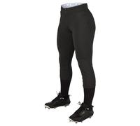 Champro Women's Fireball Low-Rise Knicker-Style Fastpitch Softball Pants in Solid Color with Reinforced Knees Black