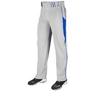 CHAMPRO Women's Ob2 Adult Triple Crown Open Bottom Baseball Pant w/Geometric Side Insert, Grey, Royal, Small