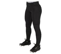 CHAMPRO Women's Tournament Traditional Low-Rise Polyester Softball Pant, Large, Black
