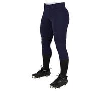 Champro Women's Tournament Traditional Low-Rise Polyester Softball Pant, Large, Navy