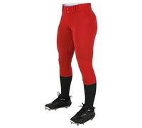 Champro Women's Tournament Traditional Low-Rise Polyester Softball Pant, Medium, Scarlet