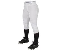 Champro Women's Tournament Traditional Low-Rise Polyester Softball Pant, Medium, White