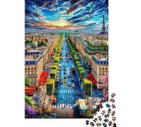 Champs-Élysées 1000 Piece Jigsaw Puzzle with Whimsical Design - A Charming Challenge for Adults And Kids Age 14 Years Up70x50cm/1000pcs