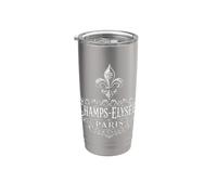 Champs-Elysées Paris France Ornate Fleur de Lis White Print Stainless Steel Insulated Tumbler