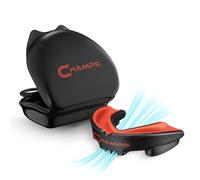 Champs MMA Breathable Gumshield for Boxing, Jiu Jitsu, Muay Thai, Wrestling and Combat Sports. Easy Fit MMA Gum Shield Super Tough Boxing Mouth Guard (Black, Ages 10 and Above)