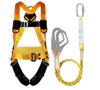CHAMSUREUK Height Safety Fall Arrest Kit, 5 Point Safety Harness, Universal Size, Rated to 100 kg, Orange