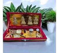 CHAMUNDA CRYSTAL Shri Dhan Laxmi Kuber Bhandari Yantra Set 3 Brass Pieces for Wealth, Success & Prosperity Ideal for Diwali Puja, Festival Gifts & Home Pooja Rituals