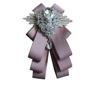 Chamvino Master of ceremonies bridegroom groomsmen Banquet dress suit bow tie brooch gentleman Large diamond bow brooch(Multi-color option), Zinc, iron pyrite