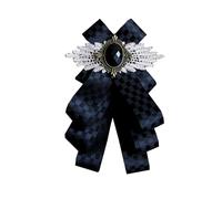 Chamvino Men's suit collar brooch dress suit bow tie brooch gentleman Multi-layer tie brooch (Multi-color option), Zinc, no gemstone