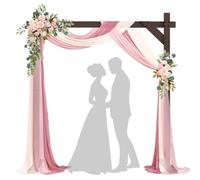 Chamvis 7.48FT Wooden Wedding Arch Frame, Wood Square Arch Backdrop Stand Wedding Arbor for Ceremony and Outdoor Lawn Decorations