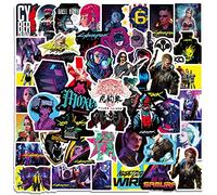 chamvis Cyber and Punk Cool Cyberpunk Stickers for Laptop Water Bottle Trolley Motorcycle Bumper Luggage Skateboard Graffiti 50pcs