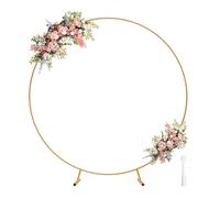 Chamvis Metal Round Balloon Arch Kit,7.2ft (2.2m) Golden Circle Balloon Garland Arch Stand,Garden Plants Vines Climbing Frame: for Wedding Birthday Photo Background Party Supplies Decorations