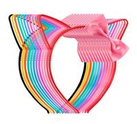 Chanaco 12Pcs Cat Ears Headbands Party Decorations Pink Bow Kitty Plastic Hair Accessories Cute Colorful Gabby Headpieces Birthday Favors Halloween Costume Kawaii Gifts