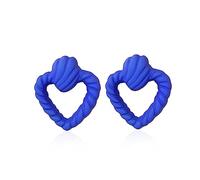 Chanaiqw Heart Hollow Out Stud Earrings for Women Romance Big Statement Earring Jewelry Idea Gifts for Mom Lover and Friends Candy Color, Resin, No Gemstone