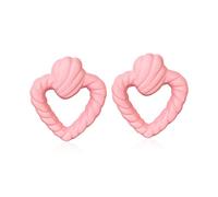 Chanaiqw Heart Hollow Out Stud Earrings for Women Romance Big Statement Earring Jewelry Idea Gifts for Mom Lover and Friends Candy Color, Resin, No Gemstone