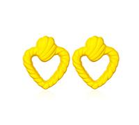 Chanaiqw Heart Hollow Out Stud Earrings for Women Romance Big Statement Earring Jewelry Idea Gifts for Mom Lover and Friends Candy Color, Resin, No Gemstone