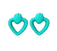 Chanaiqw Heart Hollow Out Stud Earrings for Women Romance Big Statement Earring Jewelry Idea Gifts for Mom Lover and Friends Candy Color, Resin, No Gemstone